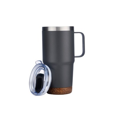 Endura 24 oz Gray SS Travel Mug with Cork Bottom