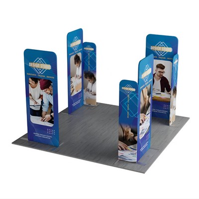 10' Magnetic Modular Fabric Displays - L Shape Four Corner Kit (Single Sided)