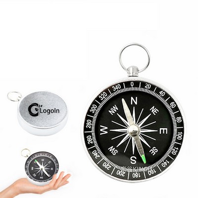 Portable Alloy Compass with Keyring Survival Tools