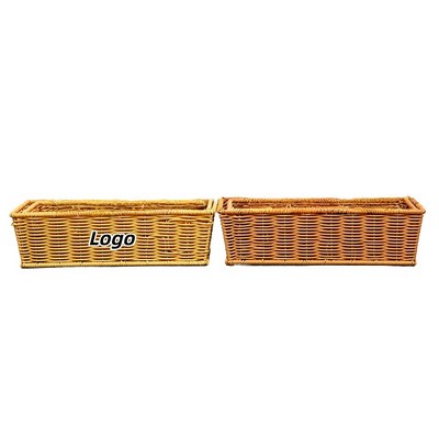 Woven Rectangular Storage Basket for Home Desktop Organization