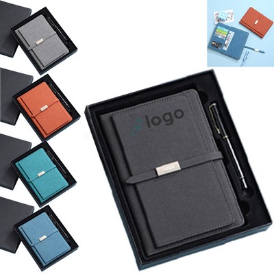 A5 Pu Leather 100 Sheet Notebook With Metal Buckle Business Gift Set Includes Neutral Pen