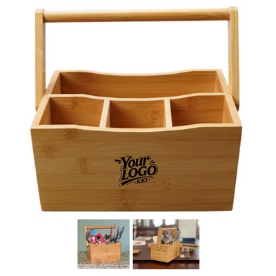 Bamboo Utensil Organizer Holder