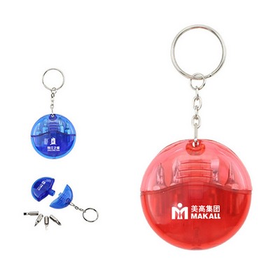Gift Round Shaped Screwdrivers Keychain