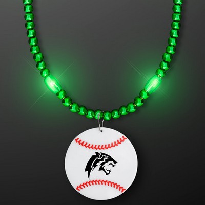 Still-Light Beads With Baseball Medallion - BLANK