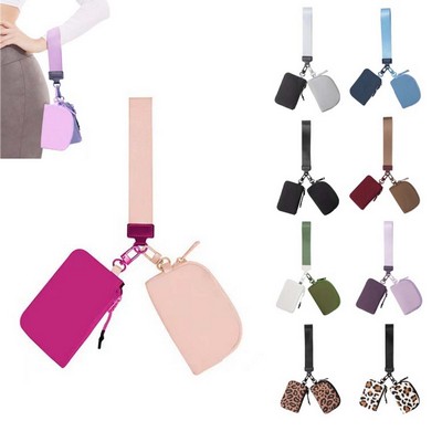 Dual Pouch Wristlet Keychain Wallets