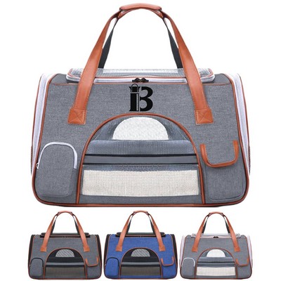 Large Capacity Foldable Oxford Pet Carrier Bag