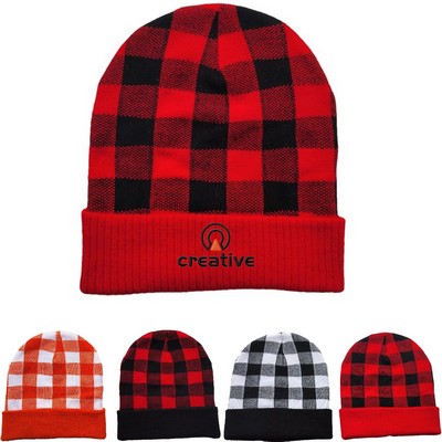 Plaid Knitted Beanies