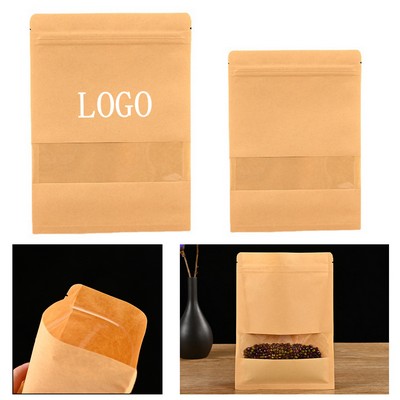 Kraft Ziplock Window Food Bags