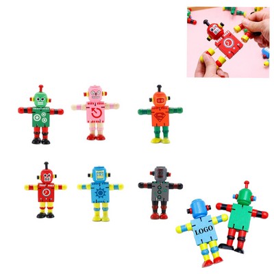 Wooden Robot Building Blocks Toys