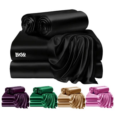 Four-Piece Deluxe Satin Sheet Set