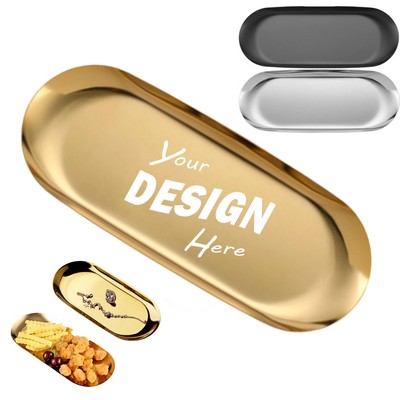 9" Stainless Steel Oval Plate