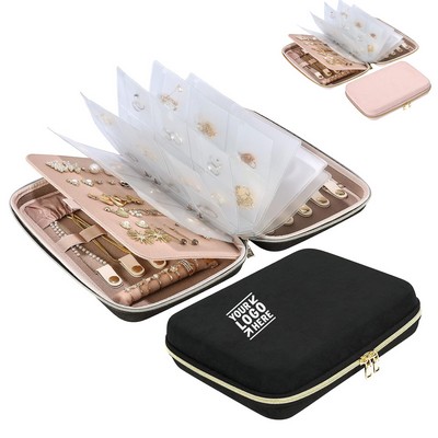 Large Travel Jewelry Organizer Case Home Storage Book Earring Ring Binder Zippered Pouch Bag