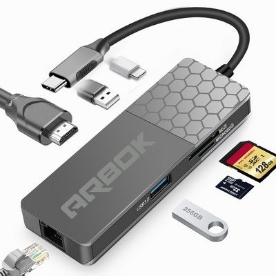 7-in-1 USB Type-C Hub – 4K HDMI, 2 USB 3.0, SD/MicroSD, USB-C PD 87W & Gigabit Ethernet