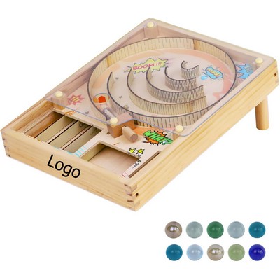 Wooden Marble Run, Marble Game, Wooden Pinball Rolling Toy
