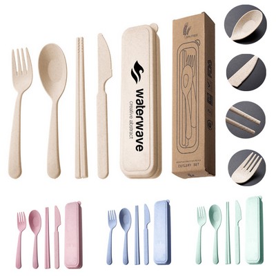 4" 1 Wheat-Themed Portable Cutlery Set