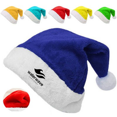 Thick Velvet Christmas Santa Hat for Celebrating