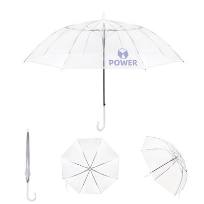 46"Arc Auto Open Clear Umbrella W/ Reinforced Frame