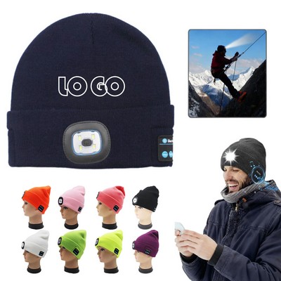 Wireless Bluetooth Beanie Hat Led Beanie Cap With Headphones