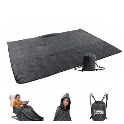 Outdoors Foldable Waterproof Hooded Raincoat Picnic Mat