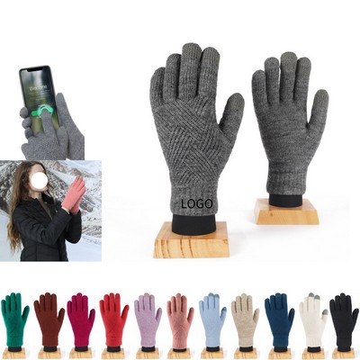 Double-Layer Fleece Winter Gloves with Touchscreen