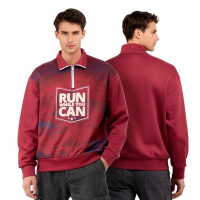 Custom Dye Sublimated Zipper Sweatshirt-Composite Cotton