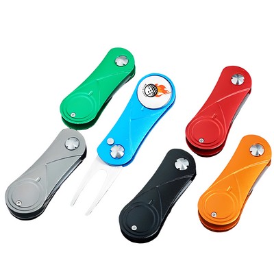 Aluminum Alloy Magnetic Foldable Golf Divot Tool