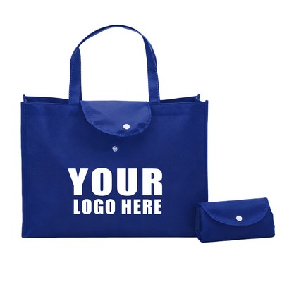 Foldable Non-Woven Tote Bag w/ Snap Closure