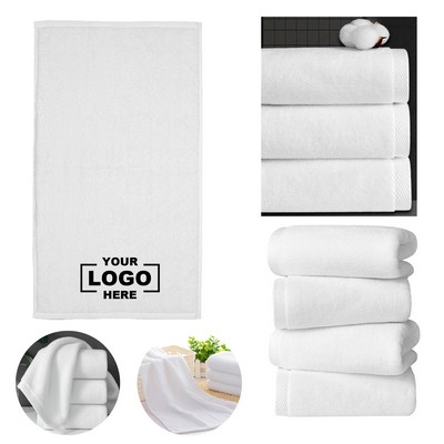 Heavy Duty Hotel White Cotton Absorbent Bath Towel
