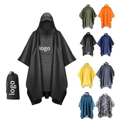 3In1 Outdoor Multi Functional PU Poncho Rainwear 86"x55"