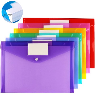 File Envelopes with Label Pocket and Snap Button