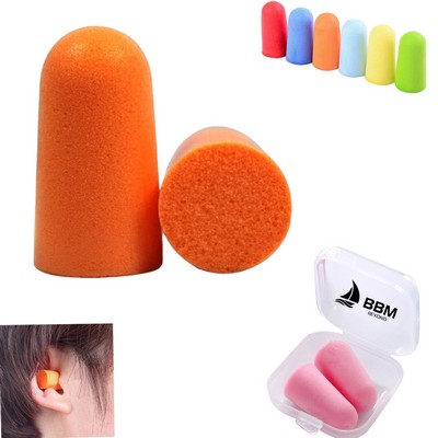 PU Foam Hearing Protection Earplugs w/ Clear Case