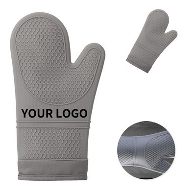 Heat Resistant Silicone Oven Mitt With Cotton Lining