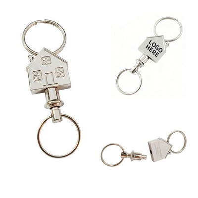 Detachable Zinc Alloy Home Keychain