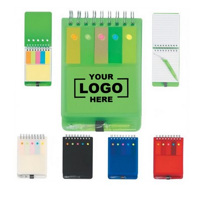 PP Cover Plastic Waterproof Notebook Sticky Notes Journal with Pen Meeting Pad