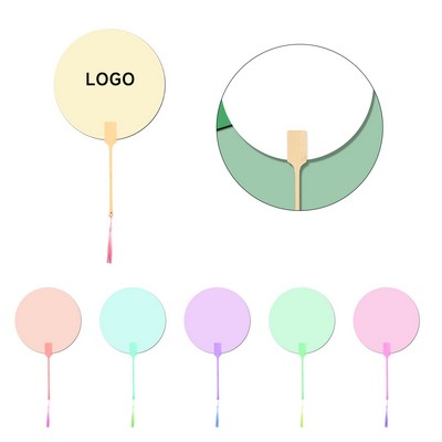 Round Paper Fan with Bamboo Handle