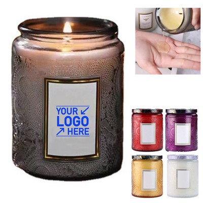 Embossed Glass Aromatherapy Candle Jar