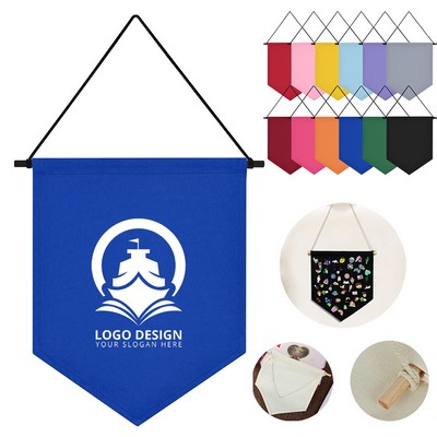 Polyester Banners Enamel Pin Wall Display Flag Banner