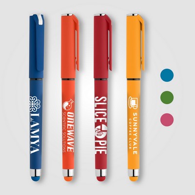 Islander Recycled Plastic Brights Gel Grip Pen - Silkscreen