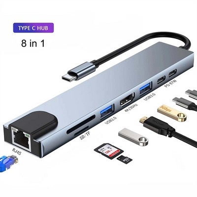 8-IN-1 USB C Hub Type-C Adapter