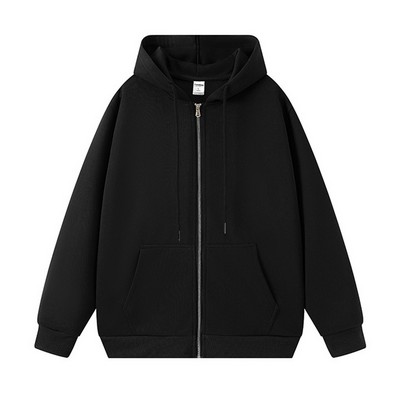 Zippered Hooded Sweatshirt