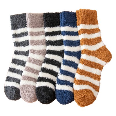 Mid-crib striped plush socks