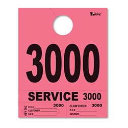 3000-3999 Heavy Brite™ Pink Premium Service Dispatch Number Tag