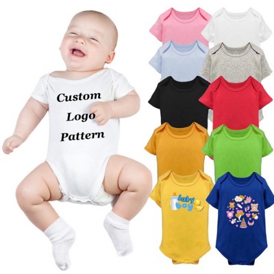 Cotton Baby Short-Sleeved Romper Bodysuit
