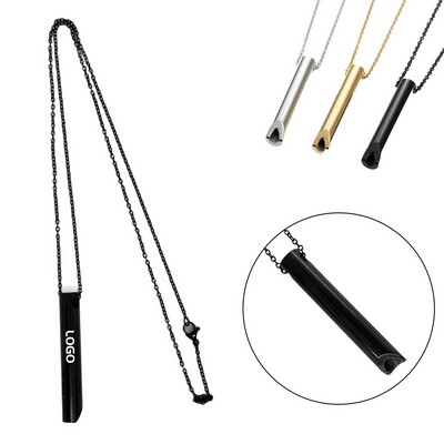 Stainless Steel Whistle Necklace With Durable Chain And Custom Logo