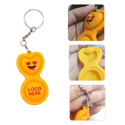 Squeezeable Pop Face Silicone Keyring