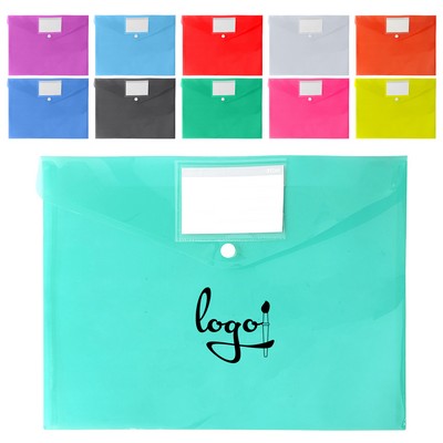 Multicolor A4 Document Bag Snap Button with Label