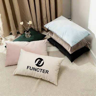 Plush Polyfill Lumbar Pillow W/ Pillowcase 18" x 10"