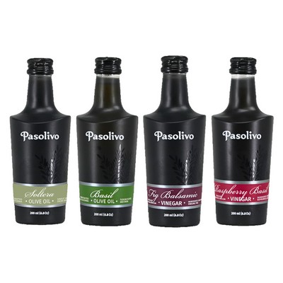 Soltera Extra Virgin Olive Oil, Basil Olive Oil, Fig Balsamic & Raspberry Basil Vinegar