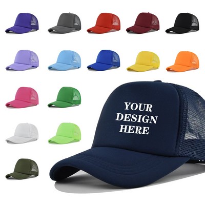 Classic Polyester Foam Trucker Hat Summer Mesh Rope Cap