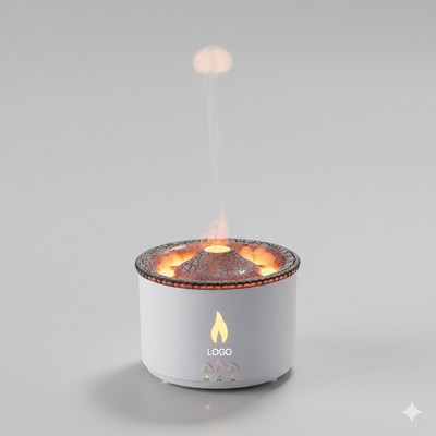 Volcano Flame Humidifier & Aroma Diffuser Dual-Mode Jellyfish Mist Maker Ultrasonic Essential Oil